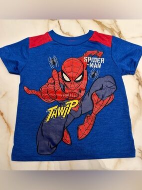 Marvel Spider-Man Blue and Red Toddler Shirt